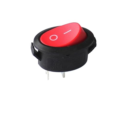 2PCS ovaler roter Wippschalter 10A (6A) 250V zweipoliger EIN/AUS-Kleinschalter 2 Stück/Charge von TRWUQHGD