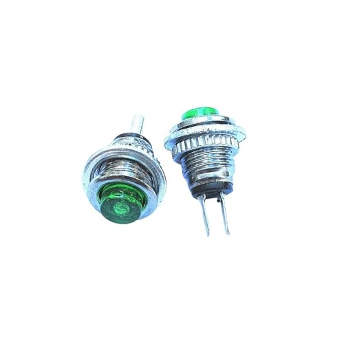 2PCS rot/grüner Tastenschalter DS-101 8MM Selbst-Reset-Taste Entriegelungsschalter rund(Green x 2PCS) von TRWUQHGD