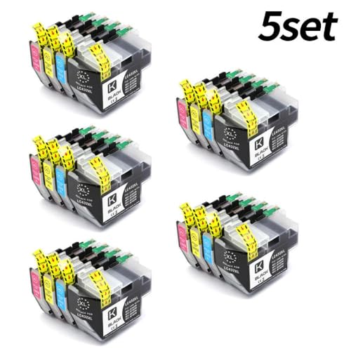 TReCVd Kompatibel mit MFC-J5340DW J5740DW J6540DW J6940DW J6740DW LC432 LC432XL 1~5Set Universal Fit Ink Patrone für Druckermodelle für Druckermodelle(LC432XL-5set) von TReCVd