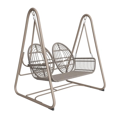 TRgqify-KM Gartenschaukelsitz mit Sicherheitsdesign, bequemer Outdoor-Schaukelstuhl mit dickem Kissen, wetterbeständiger Hängesessel for Terrasse und Garten, leicht zu reinigen und zu pflegen von TRgqify-KM