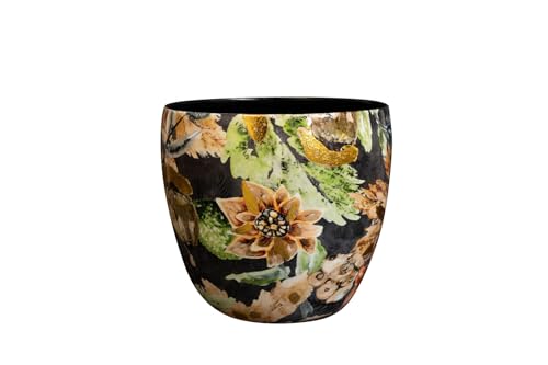 TS Collection - Blumentopf Berry Blue - 17x15 - Metall & Epoxy - Exklusive Haushaltswaren für den Innenbereich - Handgefertigt - Einzigartiger Druck - Entworfen von Lammie, 170919B von TS Collection