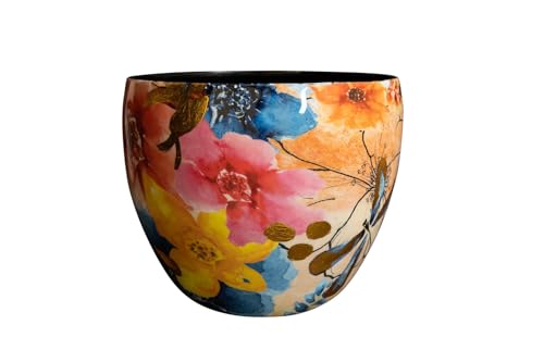 TS Collection - Blumentopf Sparkle Spring - 21x16 - Metall & Epoxy - Exklusive Haushaltswaren für den Innenbereich - Handgefertigt - Einzigartiger Druck - Entworfen von Lammie, 170925C von TS Collection