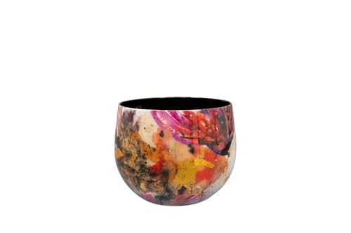 TS Collection - Blumentopf Sweet Magnolia - 15x12 - Metall & Epoxy - Exklusive Haushaltswaren für den Innenbereich - Handgefertigt - Einzigartiger Druck - Designed by Lammie von TS Collection