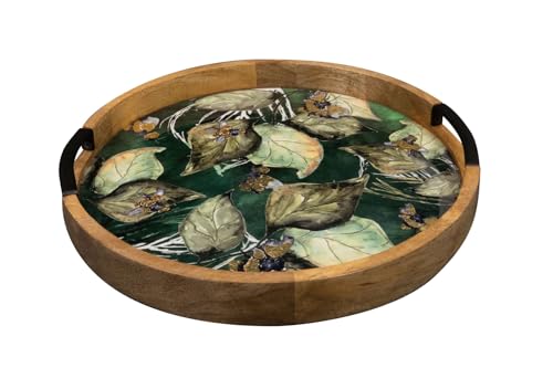 TS Collection - Tablett Bee Green - 35x4 - Metall & Epoxy - Exklusive Haushaltswaren für den Innenbereich - Handgefertigt - Einzigartiger Druck - Entworfen von Lammie, 170093 von TS Collection