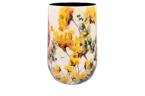 TS Collection - Vase Floral White - 20x29 - Metall & Epoxy - Exklusive Haushaltswaren für den Innenbereich - Handgefertigt - Einzigartiger Druck - Designed by Lammie von TS Collection