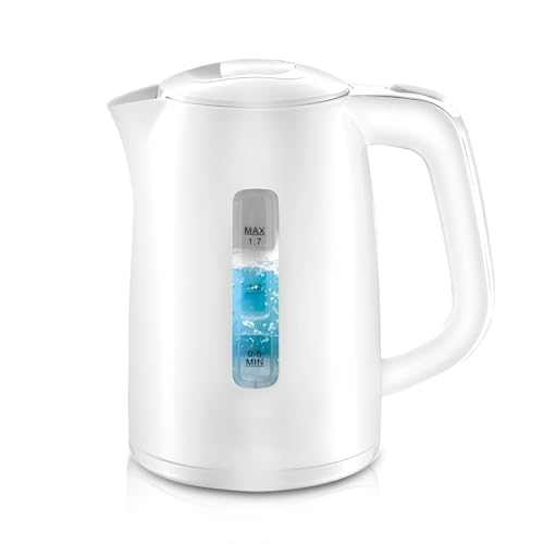 1,7 L Wasserkocher Aus Edelstahl, For Den Einsatz Im Büro Und Zu Hause, Automatische Abschaltung, Trockengehschutz, Schnelles Aufheizen For Tee, Kaffee Und Heißgetränke(White) von TS TAC-SKY