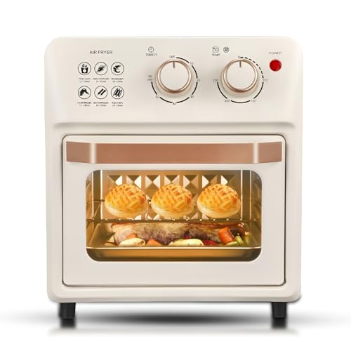 14L Heißluftfritteuse, Multifunktionales Küchengerät Mit Sichtfenster, Automatisches Smart Cooking For Backen, Braten Und Frittieren(White) von TS TAC-SKY