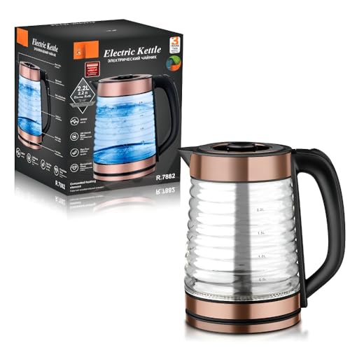 2,2 L Wasserkocher Aus Transparentem Glas – Multifunktions-Heißwasserkocher Mit Großer Kapazität Und Überhitzungsschutz 2,2 L Wasserkocher Aus Transparentem Glas – Multifunktions-Heißwasserkocher Mit Großer Kapazität Und Überhitzungsschutz von TS TAC-SKY