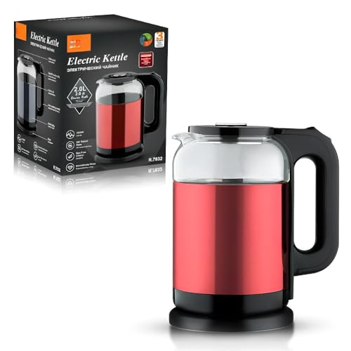 2-Liter-Wasserkocher Aus Edelstahl, Automatischer Multifunktions-Wasserkocher Mit Überhitzungsschutz(Red) von TS TAC-SKY