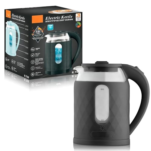 2-Liter-Wasserkocher Aus Edelstahl Und Glas Mit Automatikfunktion Und Überhitzungsschutz, One-Touch-Bedienung 2-Liter-Wasserkocher Aus Edelstahl Und Glas Mit Automatikfunktion Und Überhitzungsschutz, One-Touch-Bedienung von TS TAC-SKY
