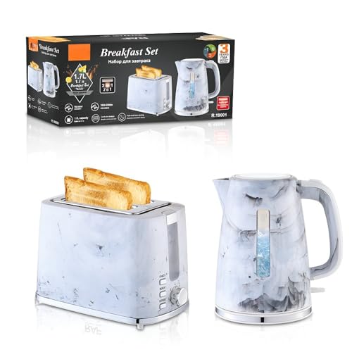 2-in-1-Kombination Aus Wasserkocher Und Toaster | Anti-Dry-Burn-Technologie | Edelstahlkonstruktion | Platzsparende Küchenutensilien von TS TAC-SKY