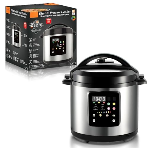 6,0 L Multifunktions-Elektro-Schnellkochtopf – Kochen, Suppe, Dampfgaren, Reis, Langsames Garen Und Mehr Mit Timer Und Saftauffangfunktion von TS TAC-SKY