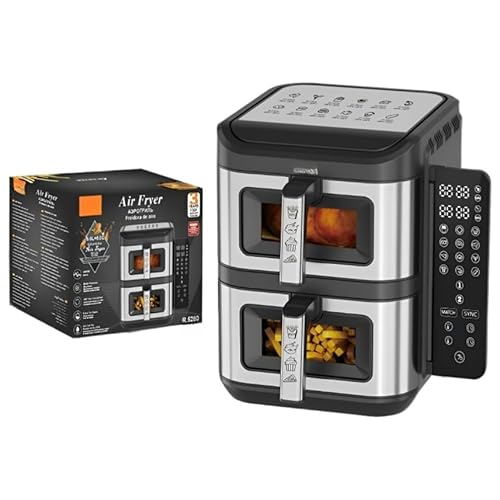6L+ Dual-Layer-Luftfritteuse, Multifunktionales Intelligentes Küchengerät, Ölfreies Frittieren, Rösten, Backen For Pommes Frites Und Mehr, Heimgebrauch von TS TAC-SKY