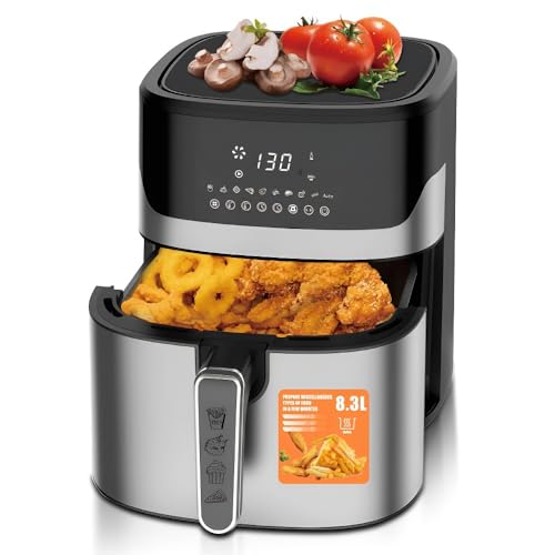 8,3 L Heißluftfritteuse Mit Großem Fassungsvermögen, Digitalem Touchscreen, Sichtfenster Und Integrierter Waage, Multifunktional For Braten, Backen Und Rösten von TS TAC-SKY