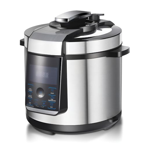 8-in-1-Elektro-Schnellkochtopf | Multifunktionaler Schnellkochtopf Mit 24-Stunden-Timer, LCD-Display, 6-QT-Antihaft-Topf von TS TAC-SKY