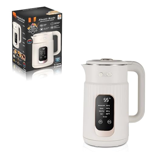 Doppelschicht-Wasserkocher Aus Glas Mit Intelligenter Abschaltautomatik Und Digitalanzeige, 2,0 L von TS TAC-SKY