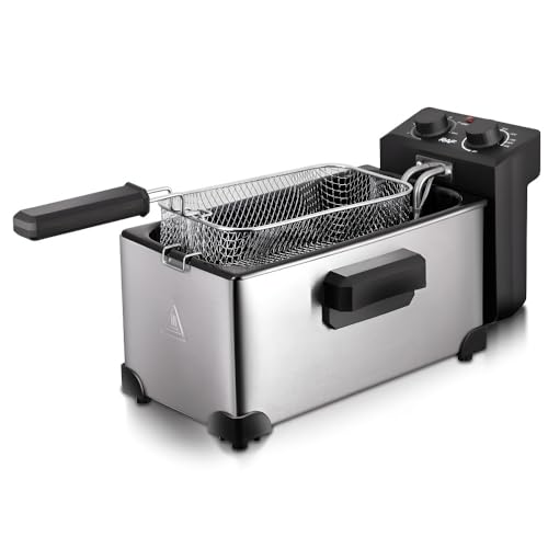 Elektrische Mini-Fritteuse For Den Privaten Und Gewerblichen Gebrauch, Ideal For Pommes Frites, Frittierten Teig, Spieße – Tragbar For Straßenverkäufer, Kompaktes Design von TS TAC-SKY
