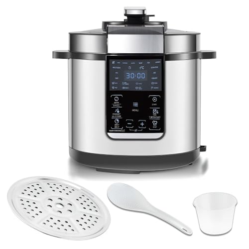 Elektrischer 7-in-1-Schnellkochtopf | Multifunktionaler Reiskocher Mit 24-Stunden-Timer | Schnellkochen, Schongaren, Reiskochen, Suppe, Eintopf, Sautieren Und Mehr von TS TAC-SKY