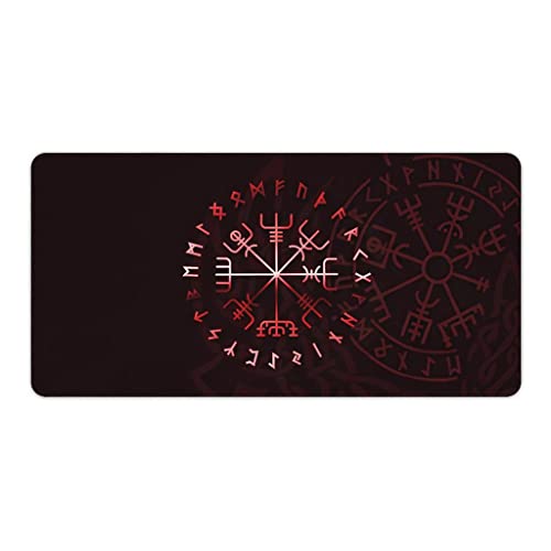 Gaming-Mauspad Nordische Wikinger-Mythologie Mauspad Großes Mauspad Erweitert Rutschfesten Gummiboden Wasserdicht Große Tastatur-Pad Mit Genähten Kanten, Geeignet Für Spiele Und Büro. ( Color : Style1 von TS TAC-SKY