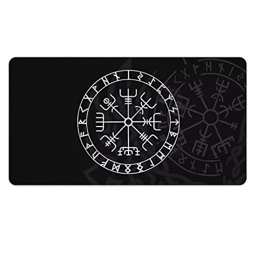 Gaming-Mauspad Nordische Wikinger-Mythologie Mauspad Großes Mauspad Erweitert Rutschfesten Gummiboden Wasserdicht Große Tastatur-Pad Mit Genähten Kanten, Geeignet Für Spiele Und Büro. (Color : Style2 von TS TAC-SKY