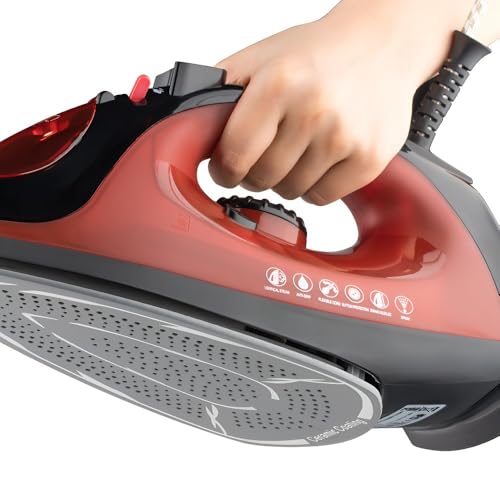 Handdampfgerät Und Bügeleisen For Kleidung – 2-in-1-Trocken-/Nassgebrauch, Tragbar For Unterwegs, Starker Dampf, Einfach Zu Verwenden(Red) von TS TAC-SKY