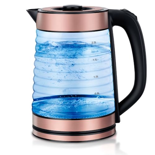 Kristallklarer 2,2-Liter-Wasserkocher Aus Glas | Automatisches Multifunktions-Küchengerät Mit Überhitzungsschutz von TS TAC-SKY