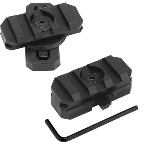 TS TAC-SKY Fast Helmet ARC Rail Mount Adapter Flügelschienenmontage Seitenschienenmontage 2ST Taktischer Helm Drehbarer Picatinny Adapter, Airsoft Helmzubehör(BKA) von TS TAC-SKY