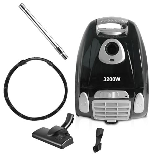 TS TAC-SKY Leistungsstarker Standstaubsauger for Den Heimgebrauch – 3200 W Starke Saugkraft, 4 M Kabel, Mit Fugendüse for Schlafzimmer Und Wohnzimmer von TS TAC-SKY