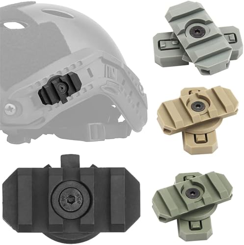 TS TAC-SKY Outdoor Airsoft Gear Helmzubehör, Helmflügelschienenhalterung Seitenschienenhalterung Drehbarer Picatinny-Adapter(Black,2Pcs) von TS TAC-SKY