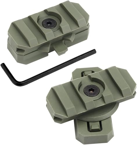 TS TAC-SKY Outdoor Airsoft Gear Helmzubehör, Helmflügelschienenhalterung Seitenschienenhalterung Drehbarer Picatinny-Adapter(Green,4Pcs) von TS TAC-SKY