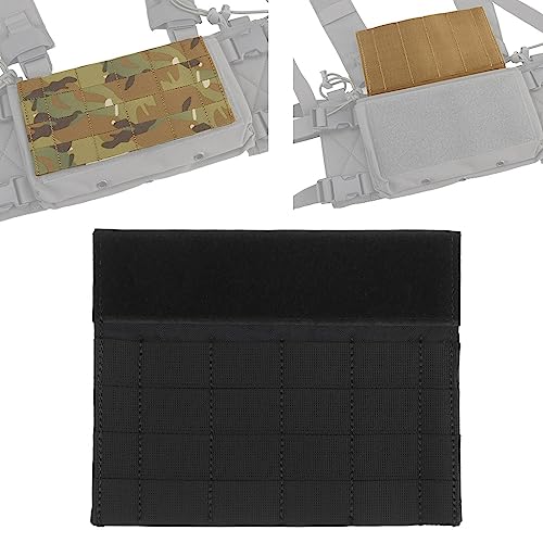 TS TAC-SKY Tactical Full MOLLE Panel Micro Fight Chassis Hanging Panel for MK3 MK4 Chest Rig Hunting Vest Molle Full Flap Extending Gear (Color : BK, Size : One Size) von TS TAC-SKY