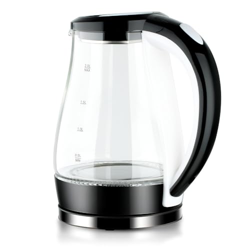 Wasserkocher Aus Bor-Silica-Glas – 2 L Sichtbarer Elektrischer Wasserkocher Mit Automatischer Abschaltung Und Hoher Leistung von TS TAC-SKY