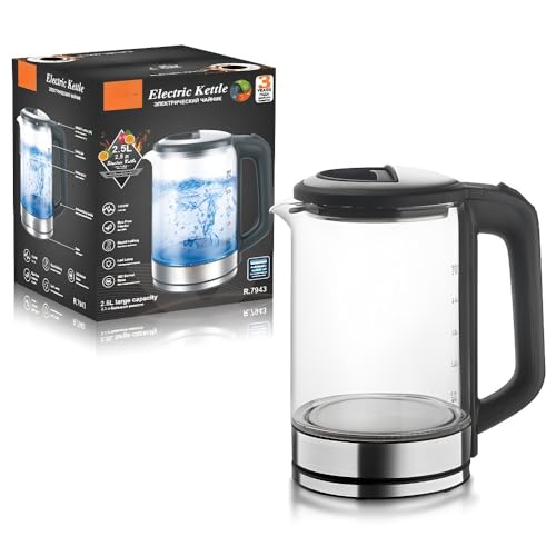 Wasserkocher Aus Transparentem Glas, 2,5 L | Automatisch Und Multifunktional Mit Überhitzungsschutz von TS TAC-SKY