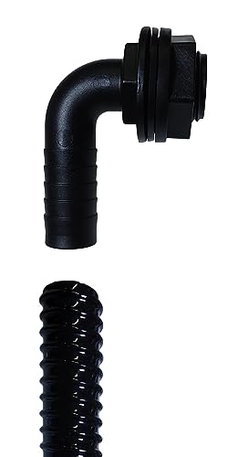 Regentonne Überlaufset besteht aus Winkeltülle mit 1" Außengewinde inkl. Mutter & Dichtung & 1,50m Ablaufschlauch Regentonne Überlaufset besteht aus Winkeltülle mit 1" Außengewinde inkl. Mutter & Dichtung & 1,50m Ablaufschlauch von TS-TRADES