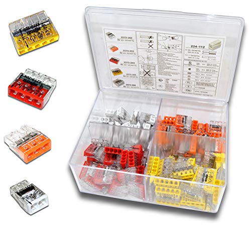 WAGO Klemmenset Serie 2273 Set Sortiment (130 Stück) in Sortimentsbox 40x 2273-202 | 35x 2273-203 | 30x 2273-204 | 25x 2273-205 von TS-TRADES