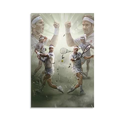 Kunstdruck Poster Kein Rahmen Roger Federer Rafael Nadal Tiger Ali Singh Bilderdruck Moderne Familie Schlafzimmer Dekor Poster 30x50cm von TSALF