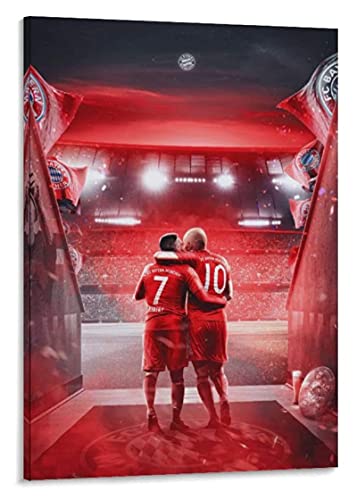 TSALF Bild Auf Leinwand Kein Rahmen Ribery und Robben Fußballstar Athlet Poster Home Einrichtung Dekoratives Wohnzimmer Schlafzimmer 50x70cm von TSALF