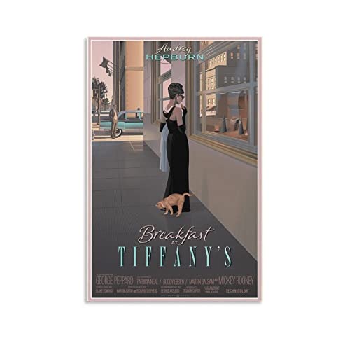 TSALF Foto Auf Leinwand Kein Rahmen Frühstück bei Tiffany's Movie Poster Canvas Wall Art Bilder für Schlafzimmer 60x90cm von TSALF