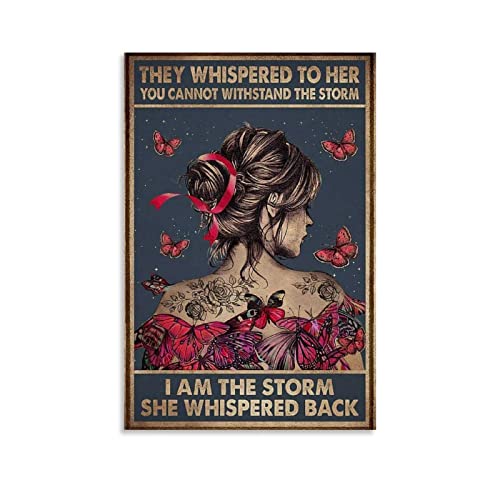 TSALF Foto Auf Leinwand Kein Rahmen Ich Bin der Sturm Inspirierendes Zitat Poster und Wandkunst Moderne Familienschlafzimmer Dekor 60x90cm von TSALF