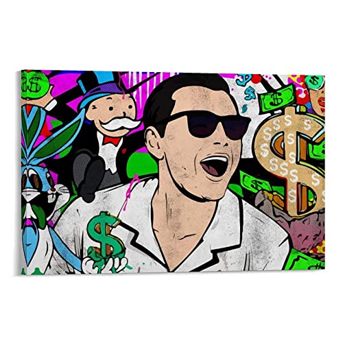 TSALF Foto Auf Leinwand Kein Rahmen Wolf Wall Street Monopolyn Dekorative Wohnzimmer Poster 60x90cm von TSALF
