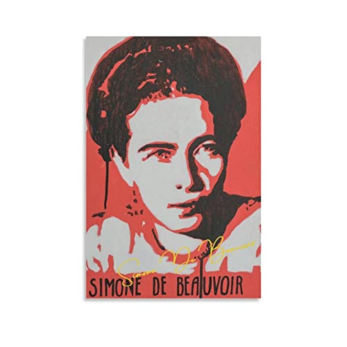 TSALF Kunstwerk Malerei Leinwanddrucke Kein Rahmen Simone de Beauvoir 60x90cm von TSALF