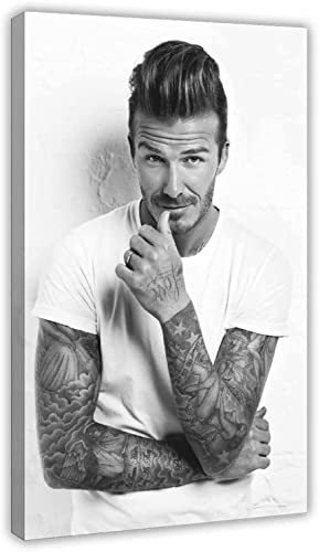 TSALF Leinwand Wandkunst Malerei Kein Rahmen David Beckham International Famous Football Star Poster 3 Schwarzweiß Schlafzimmer Dekor Sport Landschaft Büroraum Dekor 60x90cm von TSALF