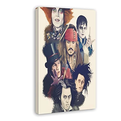 TSALF Poster und Drucke Kein Rahmen Vintage Poster Johnny Depp Charaktere Poster Leinwand Posterh 30x50cm von TSALF