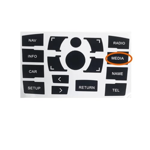 Kompatibel mit Audi A6 C6 Tastenaufkleber, Multimedia-Steuerung, Klima- und Temperaturregler, Innenraum-Ersatzteile, Auto-Innenraum-Aufkleber (Color : Multimedia Type A) von TSALON