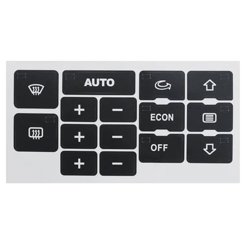 TSALON A6 C5 Auto-Front-Mittelkonsolen-Klimaanlagenschalter-Aufkleber, kompatibel mit Audi A6 C5, Schwarz, Drucktaste, manuell, 1-Weg von TSALON