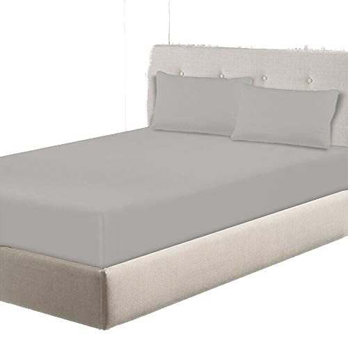 Spannbettlaken, extra tief, 30 cm, 100 % Polyester-Baumwolle, für Einzel-, Doppel- und King-Size-Betten (hellgrau, King-Size-Bett (152 x 200 cm) von TSARLTD