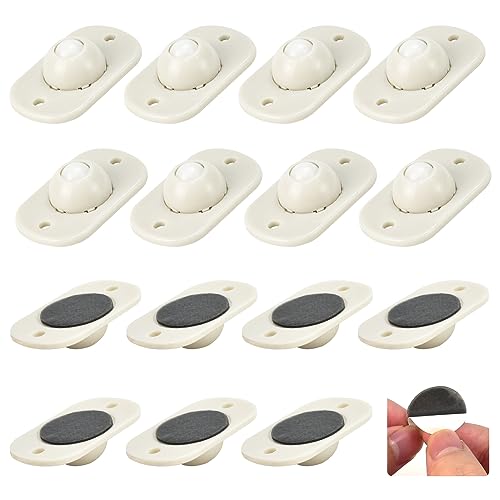 TSASWEET 16er Set 360 Grad Möbel Kugelrollen selbstklebend Möbelrollen mini Rollen Kleine Kugelrollen Selbstklebend Mini Rollenrad Klein Möbel Räder für Mülleimer Küchengeräte Weiß von TSASWEET