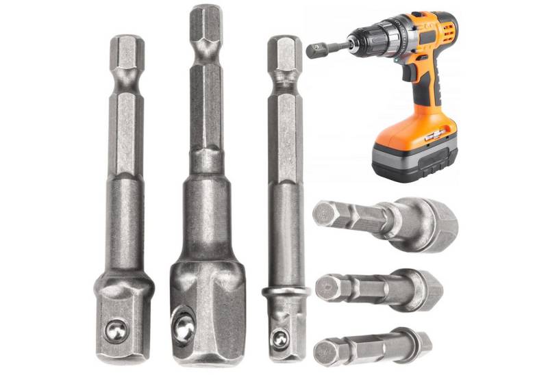 TSB Werk Bit-Set 3tlg Adaptersatz Stecknuss Bit 1/4 3/8 1/2, Verlängerung, Adapter, Stecknusshalter von TSB Werk