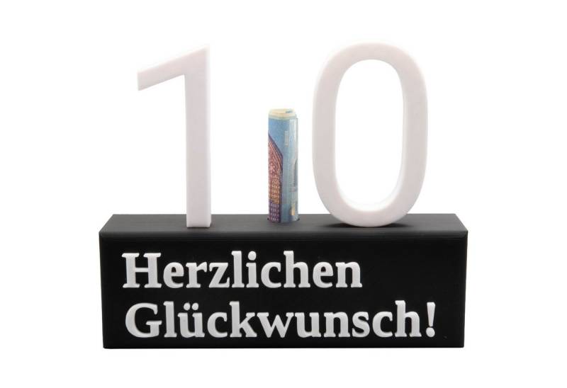 TSB Werk Geschenkbox 10. Geburtstag Geschenk Jubiläum 10 Hochzeit Zehn, Geschenkidee, Zahlenständer von TSB Werk