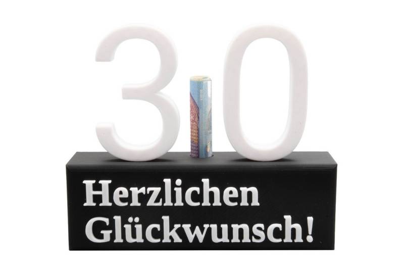 TSB Werk Geschenkbox 30. Geburtstag Geschenk Jubiläum 30 Hochzeit, Geschenkidee, Zahlenständer, Dreißig von TSB Werk